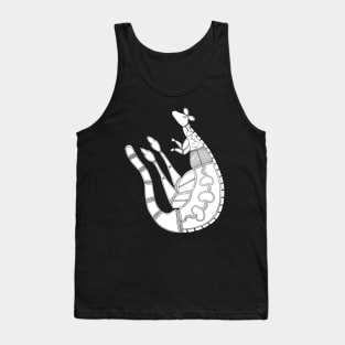 Aboriginal Art - Kangaroo White Tank Top